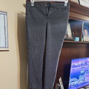 Gray Pinstripe Capris